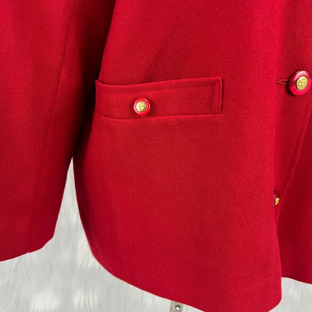 Avoca Collection VTG Red Wool Blazer Jacket Classic Ireland Holiday Old‎ Money - Picture 7 of 16